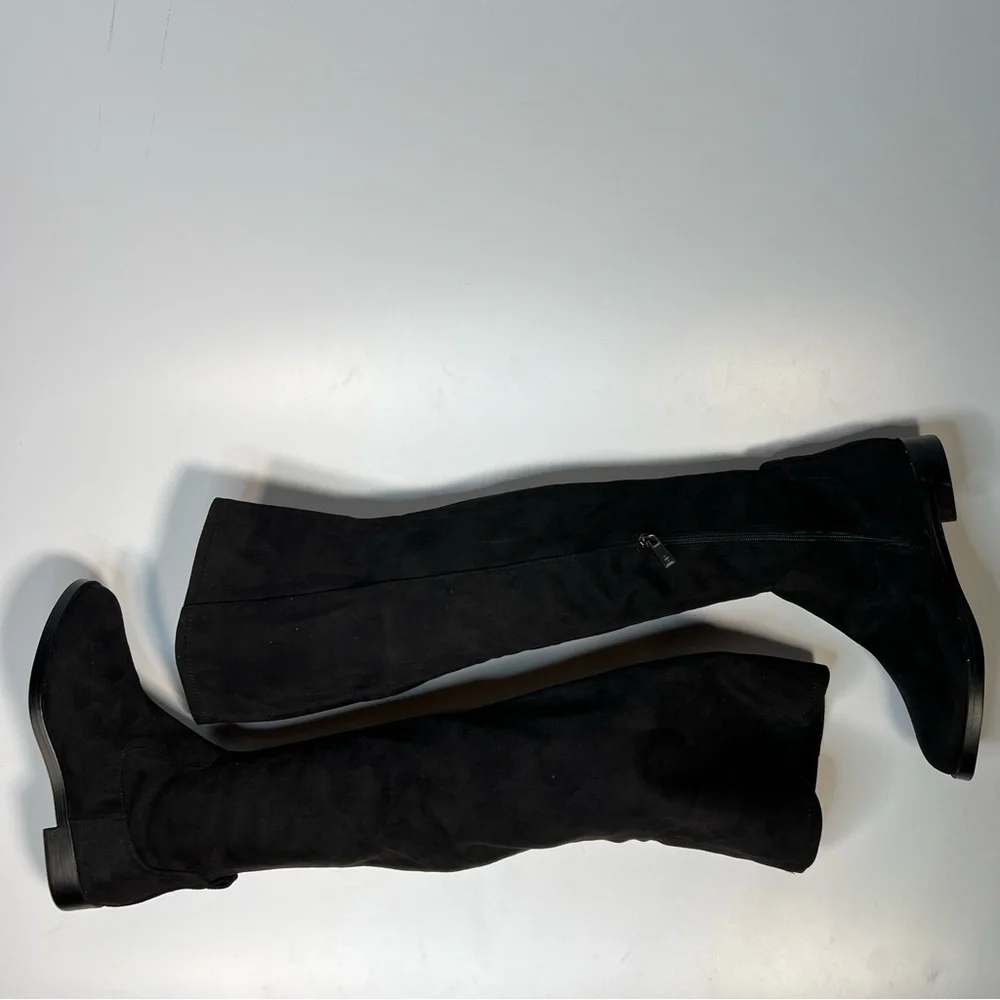Kenneth Cole Reaction Windy-Y Over the Knee Black Faux Suede Boot- New - Picture 7 of 14